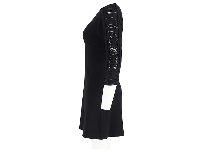 Sandro – Minikleid mit Fransenärmeln aus schwarzem Polyester - Ansicht 5