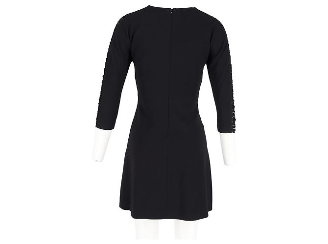 Sandro – Minikleid mit Fransenärmeln aus schwarzem Polyester - Ansicht 6