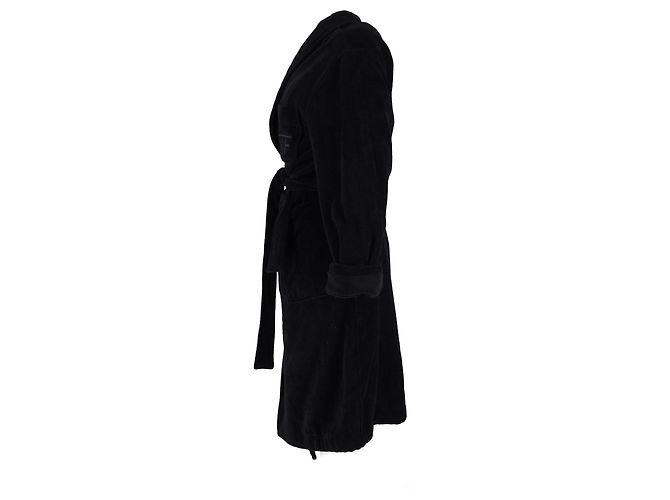 Accappatoio con collo sciallato Tom Ford in cotone nero - vista 5