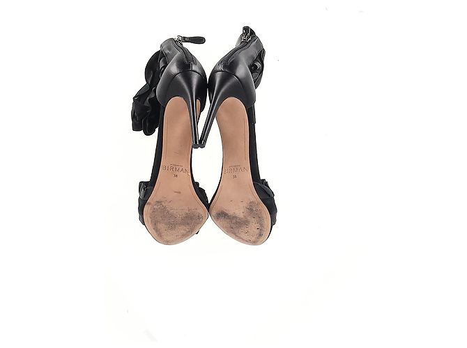 Alexandre Birman Sandalen mit Rüschenverzierung aus schwarzem Leder - Ansicht 12