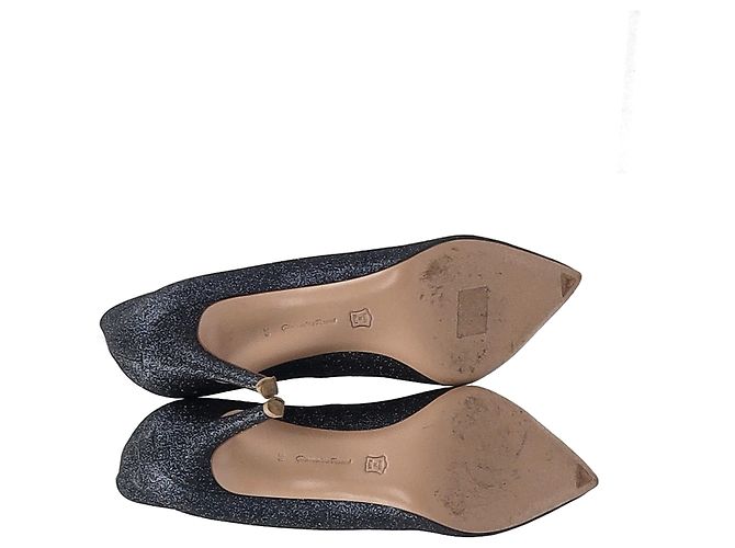 Ellissi di Gianvito Rossi 85 Décolleté in glitter blu navy - vista 9