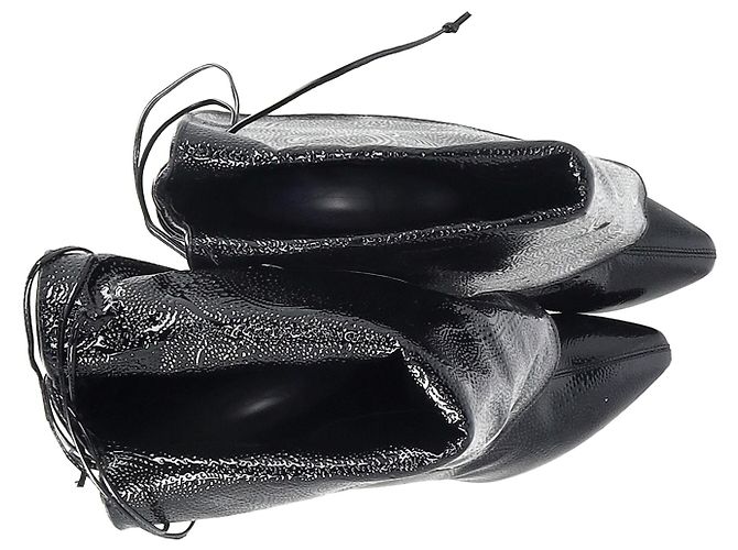 Botas acima do joelho Alexander McQueen em couro preto - vista 6
