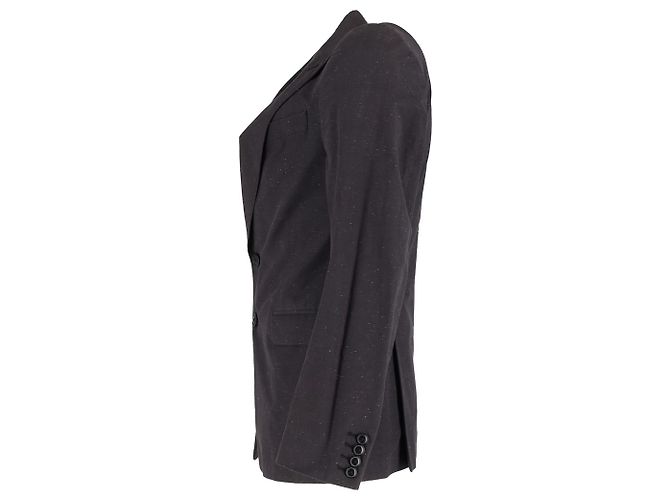 Dries Van Noten Single-Breasted Blazer in Black Wool - view 2