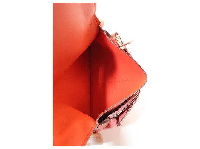 Portafoglio compatto Hermès Dogon in pelle arancione - vista 17