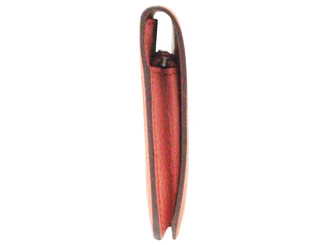 Portafoglio compatto Hermès Dogon in pelle arancione - vista 3