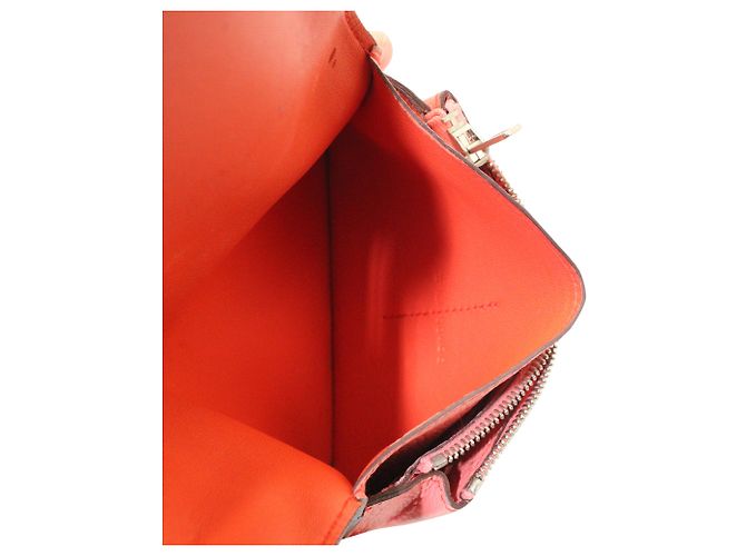 Portafoglio compatto Hermès Dogon in pelle arancione - vista 8