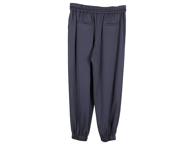 Pantalones Jason Wu con cordón en seda azul marino - vista 2