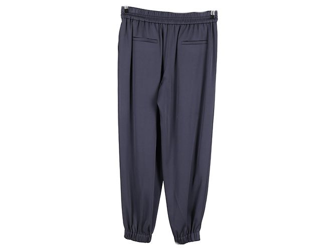 Pantalones Jason Wu con cordón en seda azul marino - vista 5