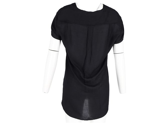 Lanvin hat einen schmeichelhaften V-Ausschnitt und kurze Ärmel Schwarz - Ansicht 6