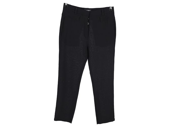 Ann Demeulemeester Pantalones rectos de lana negra Negro - vista 4