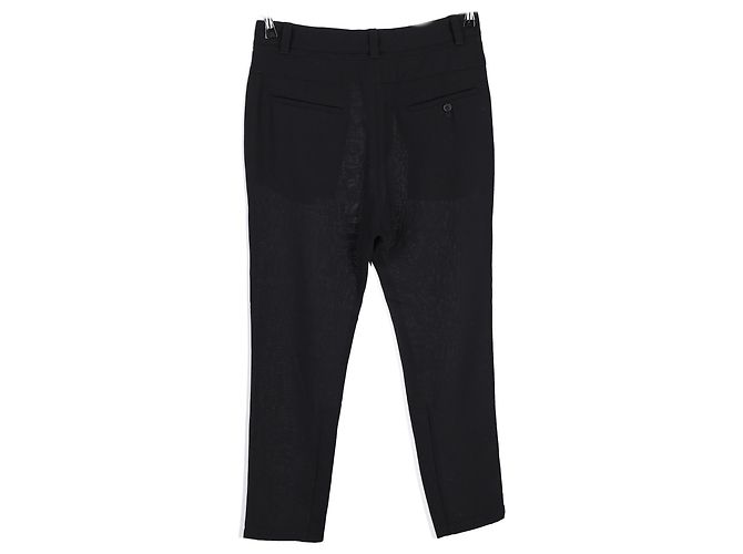 Ann Demeulemeester Pantalones rectos de lana negra Negro - vista 5