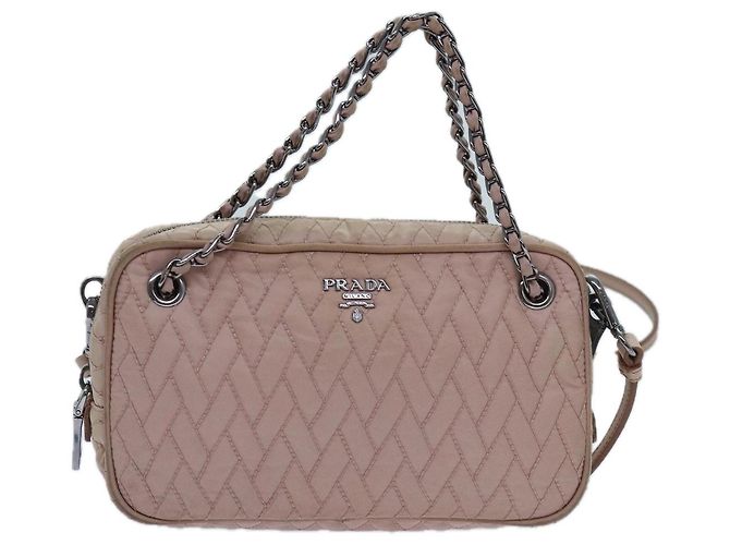 PRADA Borsa A Mano Trapuntata Nylon 2modo Rosa Auth bs13603 - vista 13