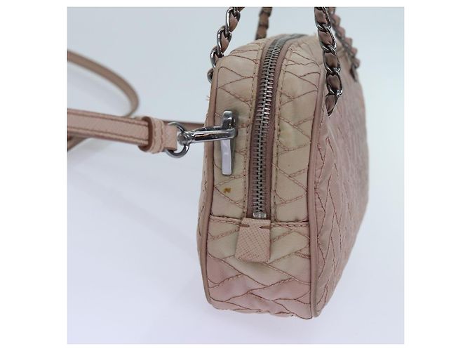 PRADA Borsa A Mano Trapuntata Nylon 2modo Rosa Auth bs13603 - vista 3
