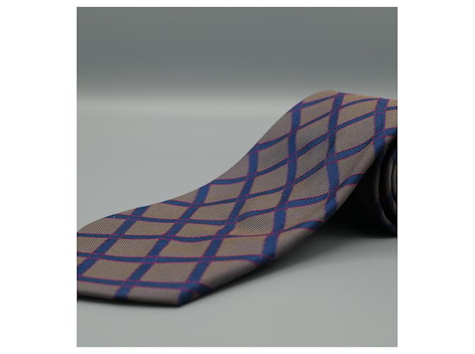 Hermès Corbata con Rombos Azul Marino - vista 4