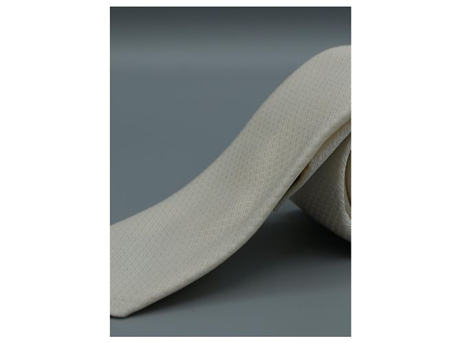 Autre Marque Corbata Blanca con Diseño a Cuadros Bianco - vista 4