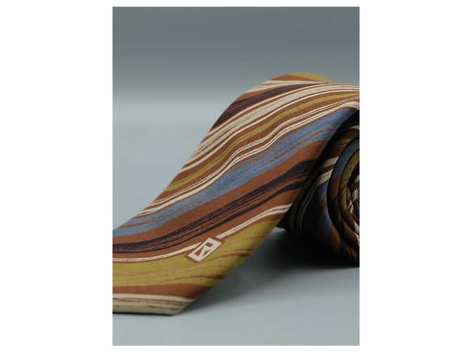 Autre Marque Corbata Marrón a rayas Brown - view 4