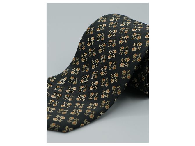 Valentino Garavani Corbata Negra con Flores Nero - vista 4