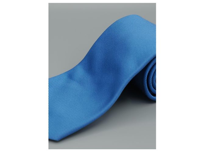 Autre Marque Cravatta Soloio in seta blu a righe - vista 4