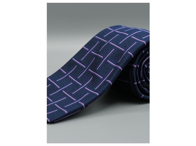 Autre Marque Corbata Azul und Rayas Moradas Blau - Ansicht 4