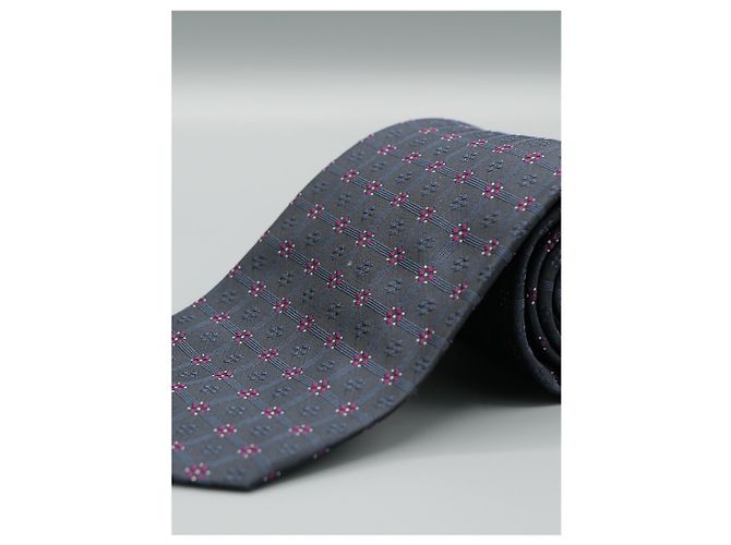 Hermès Corbata Azul com Diseños Granates - vista 4