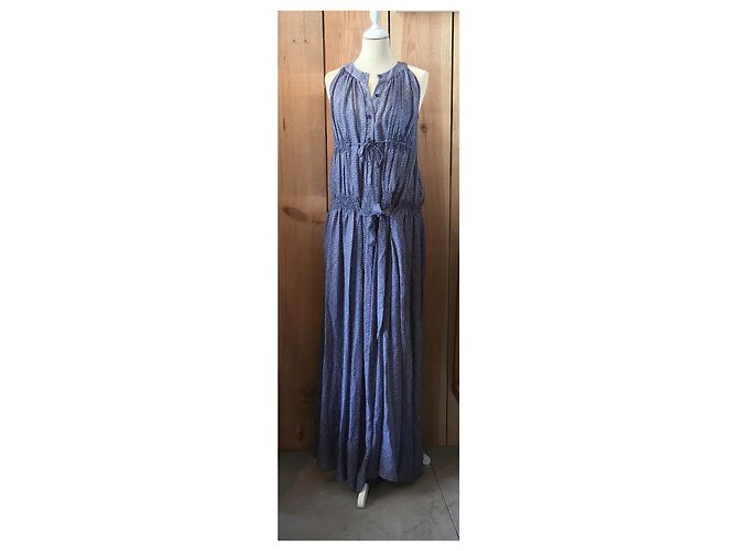 Vanessa Bruno Seidenkleid mit Mikromuster Indigoblau Dunkelblau - Ansicht 2