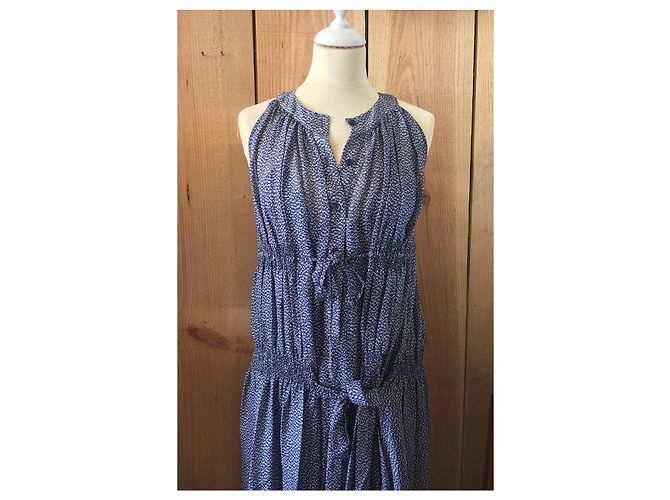 Vanessa Bruno Seidenkleid mit Mikromuster Indigoblau Dunkelblau - Ansicht 3