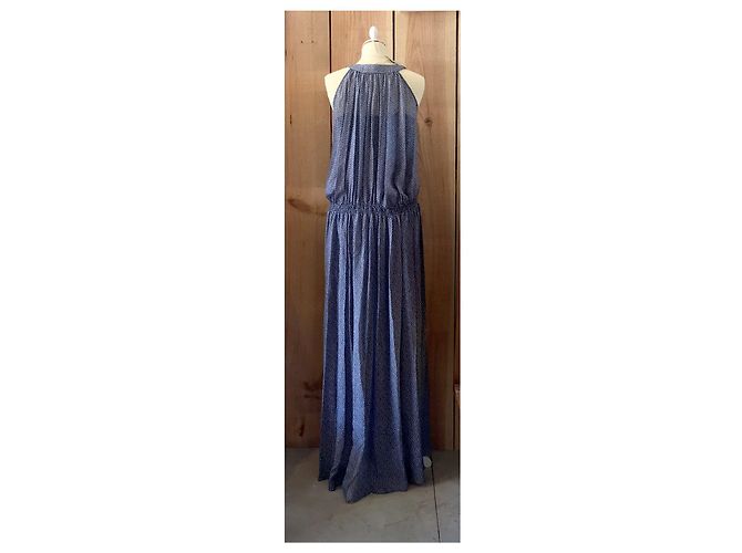 Vanessa Bruno Seidenkleid mit Mikromuster Indigoblau Dunkelblau - Ansicht 5