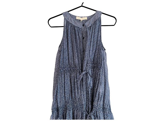 Vanessa Bruno Seidenkleid mit Mikromuster Indigoblau Dunkelblau - Ansicht 7