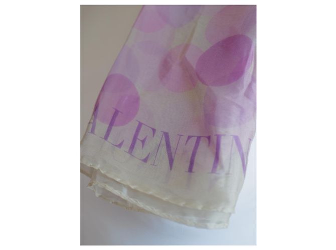 Valentino Garavani Panuelo de Seda Morado Bianco - vista 3