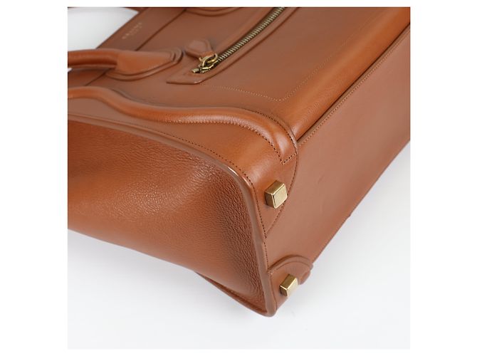 Luggage Céline CELINE Bolsa de micro bagagem em couro de bezerro para bebê em Sienna - vista 11