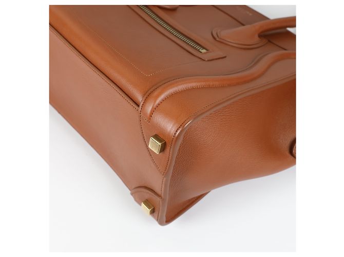 Luggage Céline CELINE Bolsa de micro bagagem em couro de bezerro para bebê em Sienna - vista 12