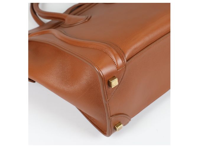 Luggage Céline CELINE Bolsa de micro bagagem em couro de bezerro para bebê em Sienna - vista 13