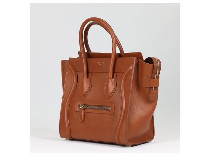 Luggage Céline CELINE Bolsa de micro bagagem em couro de bezerro para bebê em Sienna - vista 2