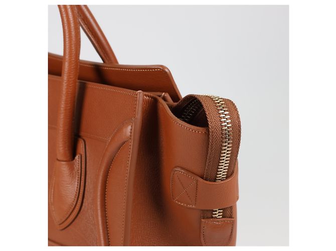 Luggage Céline CELINE Bolsa de micro bagagem em couro de bezerro para bebê em Sienna - vista 7