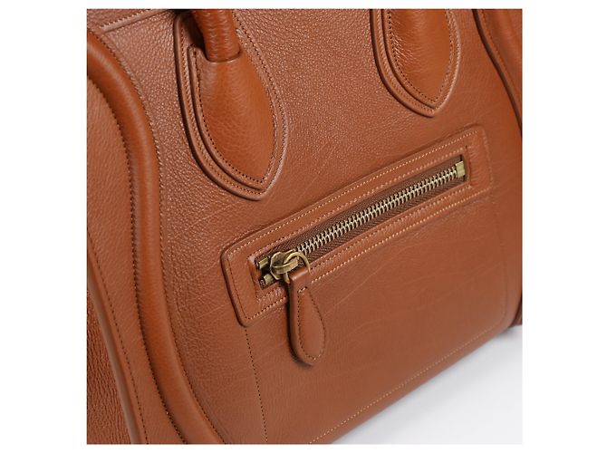 Luggage Céline CELINE Bolsa de micro bagagem em couro de bezerro para bebê em Sienna - vista 9