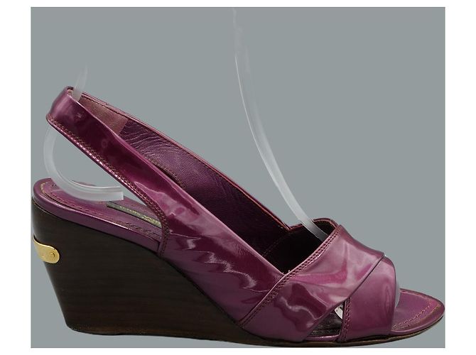 Tacchi Louis Vuitton in vernice Porpora - vista 2