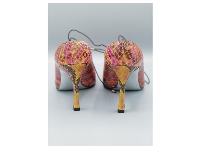 Chanel Python Pumps Mehrfarbig Rosa Grün Schwarz Größe 37 Mehrfarben - Ansicht 3