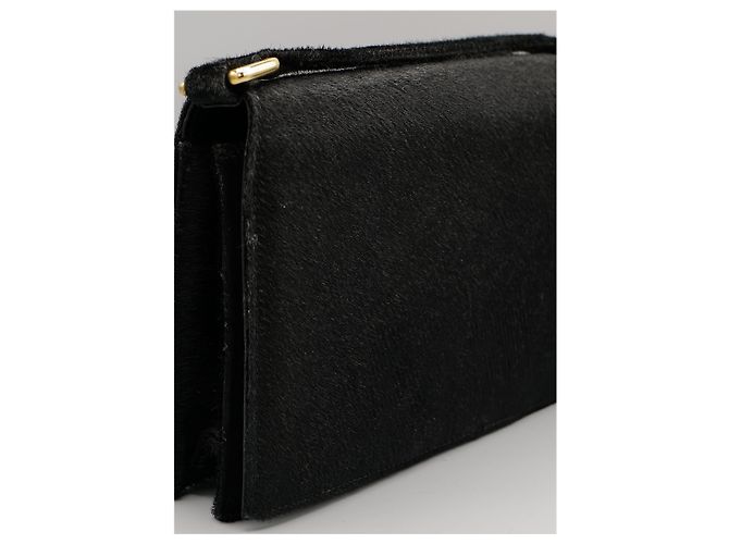 Autre Marque Borsa in cavallino nero con patta - vista 2