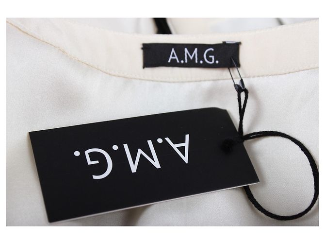Autre Marque A.M.G. Seidenbluse Weiß - Ansicht 8