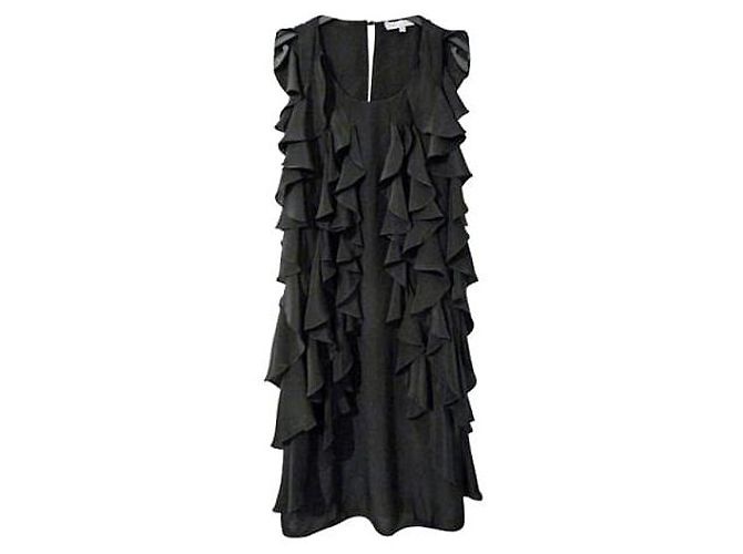 Maje Kleid aus schwarzer Seide - Ansicht 2