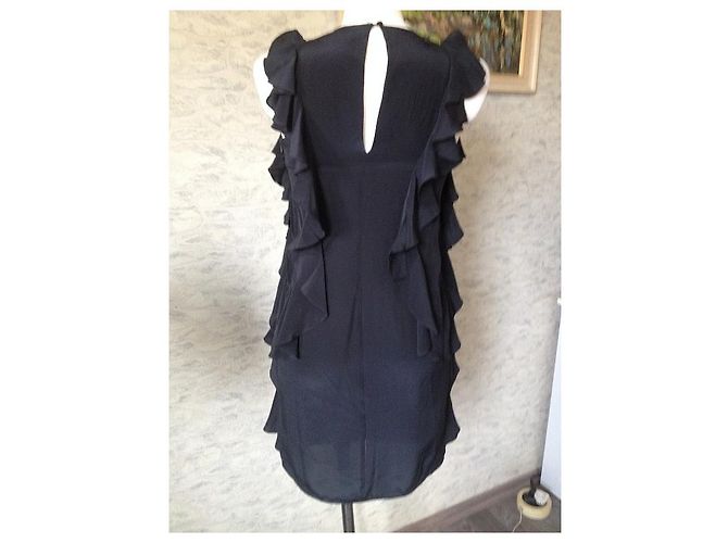 Maje Kleid aus schwarzer Seide - Ansicht 4