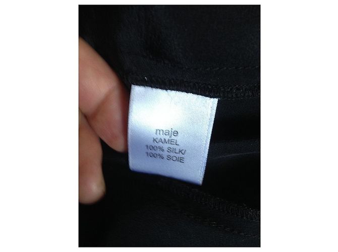 Maje Kleid aus schwarzer Seide - Ansicht 5