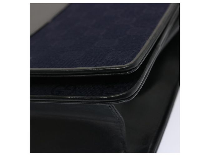 GUCCI Borsa a tracolla in tela GG Navy Nero Auth yk11772 Blu navy - vista 14