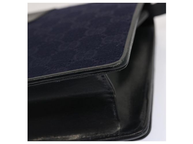 GUCCI Borsa a tracolla in tela GG Navy Nero Auth yk11772 Blu navy - vista 16