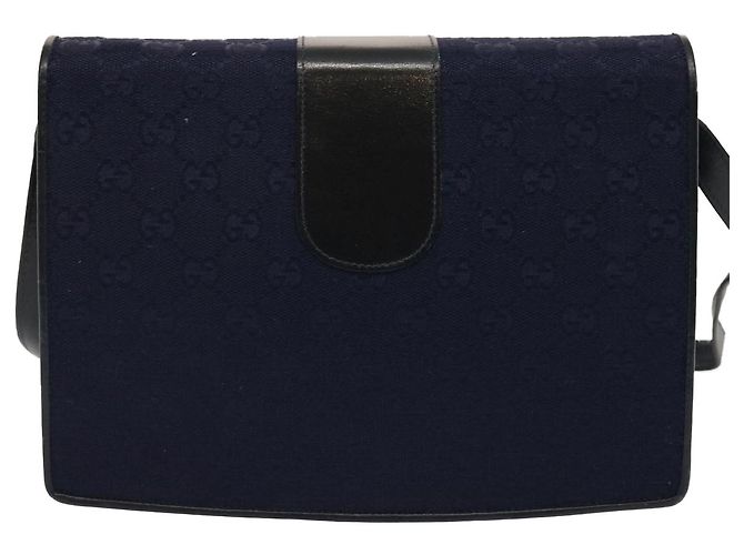 GUCCI Borsa a tracolla in tela GG Navy Nero Auth yk11772 Blu navy - vista 2