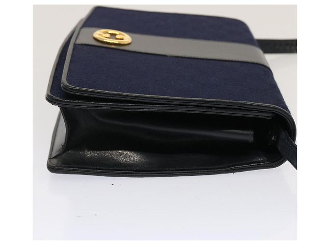 GUCCI Borsa a tracolla in tela GG Navy Nero Auth yk11772 Blu navy - vista 3