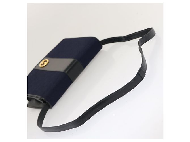 GUCCI Borsa a tracolla in tela GG Navy Nero Auth yk11772 Blu navy - vista 7