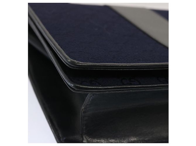 GUCCI Borsa a tracolla in tela GG Navy Nero Auth yk11772 Blu navy - vista 9