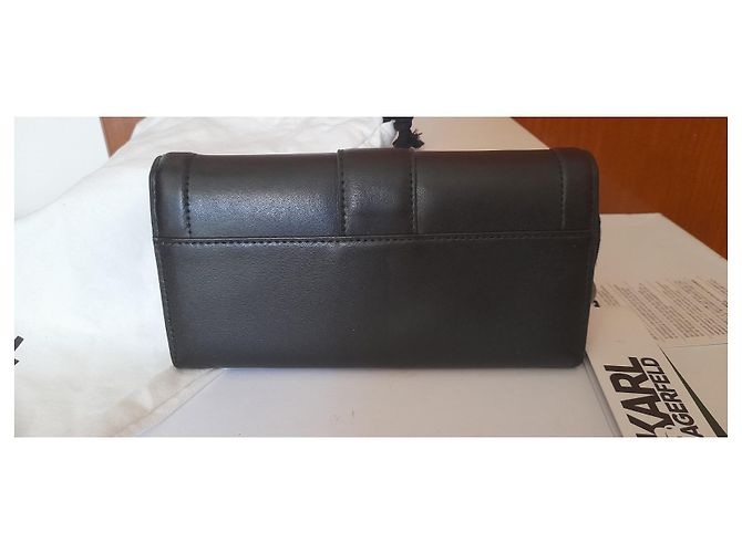 Karl Lagerfeld Cartera Saddle Continental FP Negro - vista 2