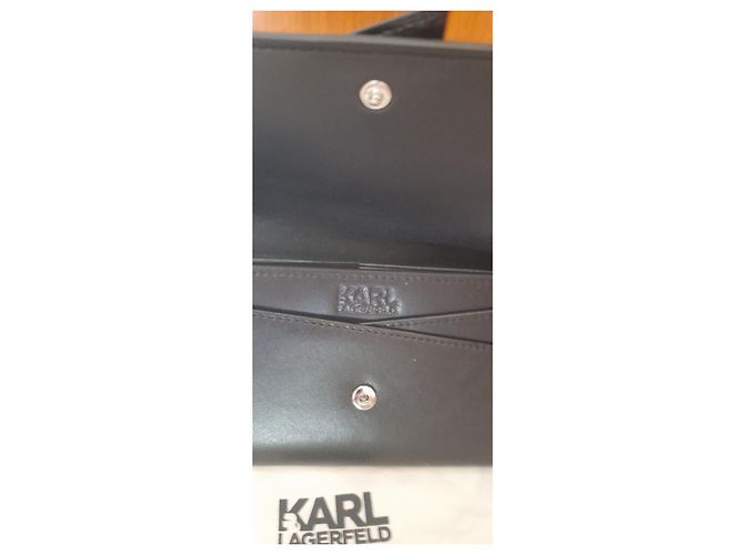 Karl Lagerfeld Cartera Saddle Continental FP Negro - vista 3
